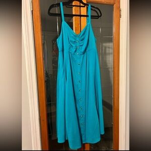 Torrid Teal Button-Down Dress